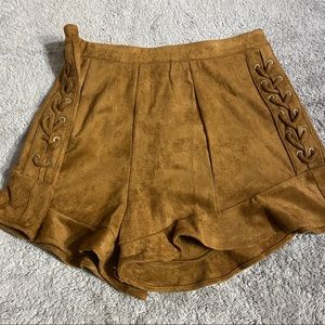 Women’s tan suede shorts